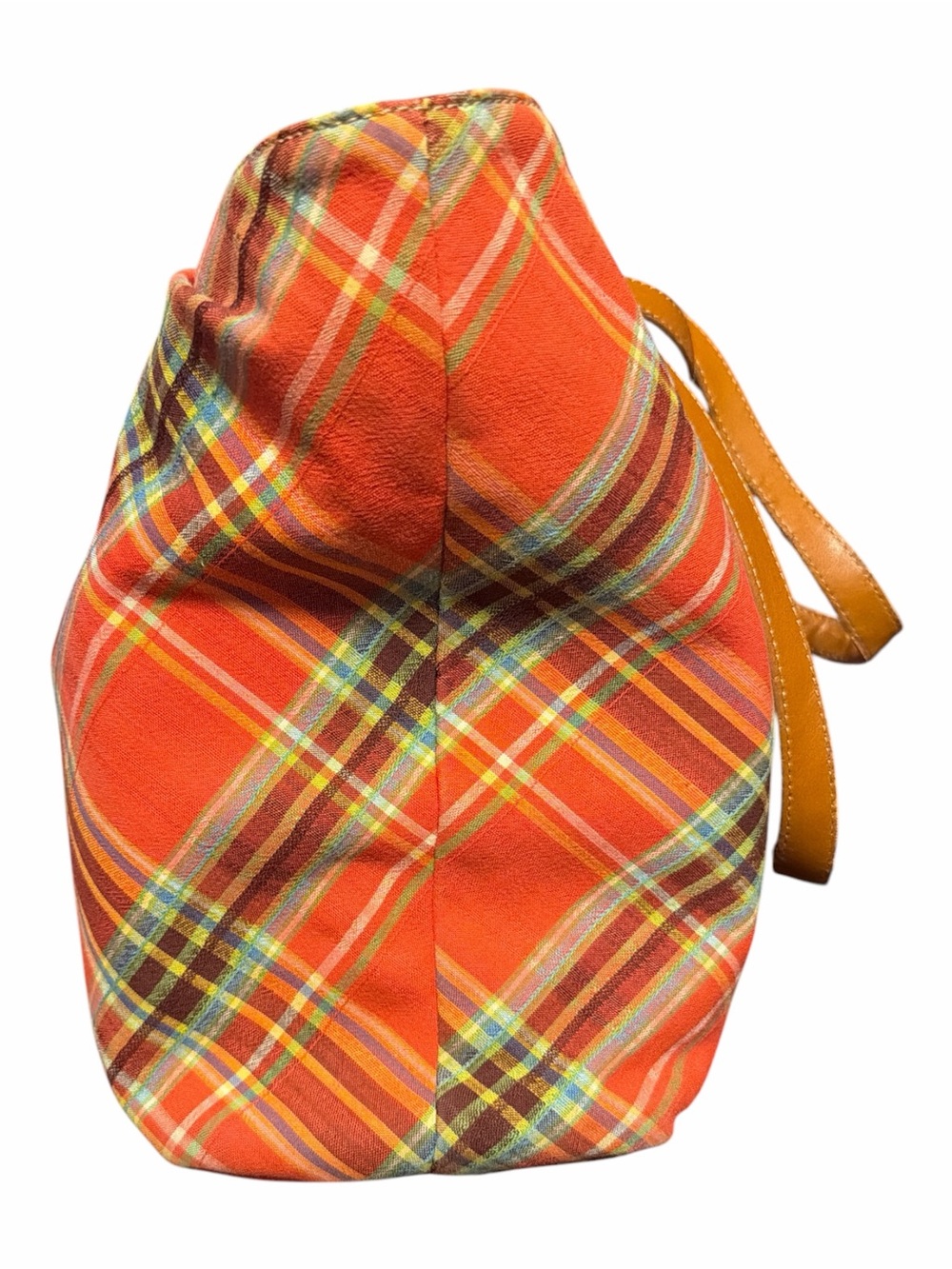 Vivienne Westwood Vintage Orange Tartan Canvas Accord Tote Bag - Made in Italy - Picture 4 of 10